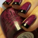 طرح فرنچ مشکی و زرشکی