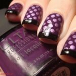 طرح فرنچ مشکی و بنفش خالخالی