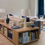 مبل همرا با قفسه چوبی