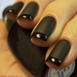 طرح فرنچ ساده مشکی و مشکی مات