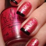 طرح فرنچ مشکی و قرمز