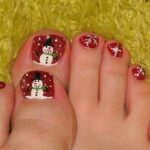 طرح آدم برفی ناخن پا