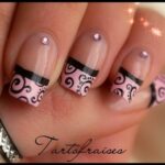 طرح فرنچ صورتی با نگین