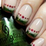 طرح فرنچ سبز و خالخالی قرمز